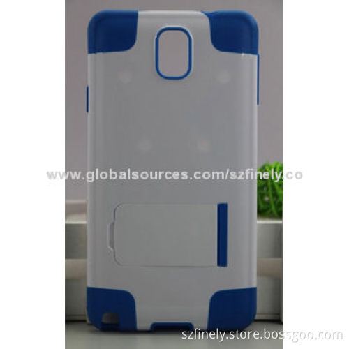 PC + TPU Case for Samsung Note 3, Double Injection with Stand, Multiple Colors Matched
